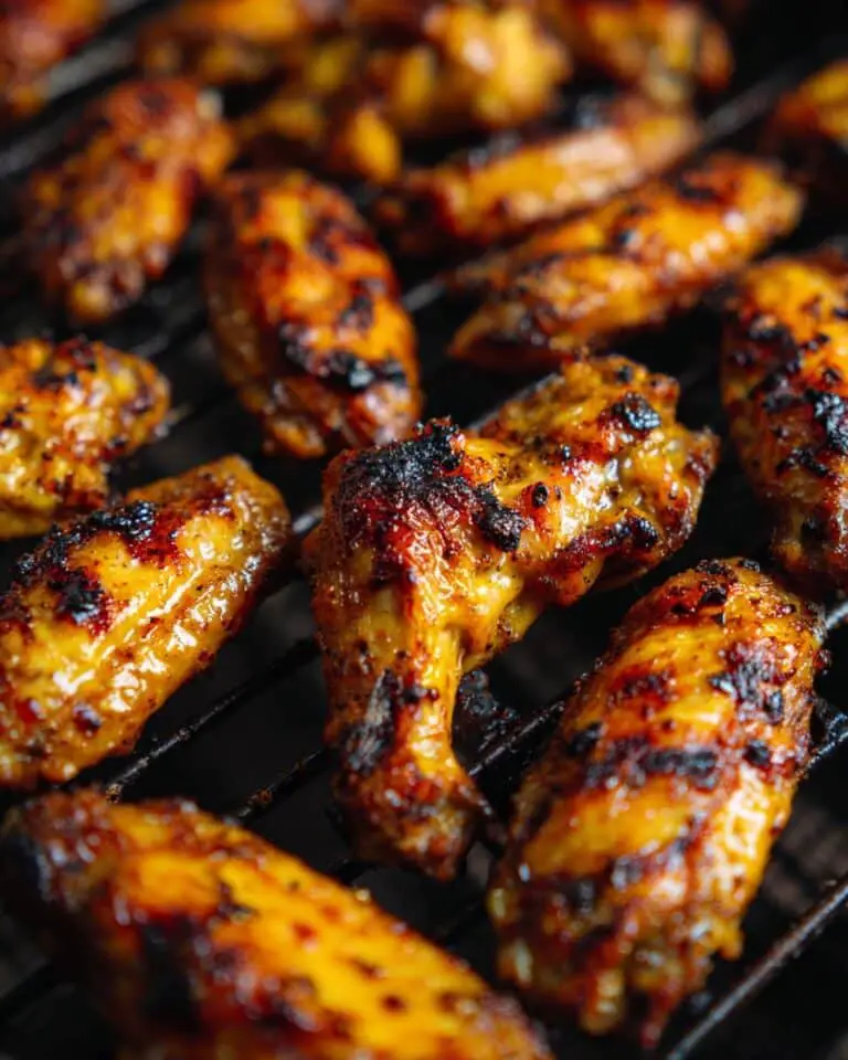 Grilled Chicken Wings with Smoky Garlic Spice and BBQ Glaze Recipe