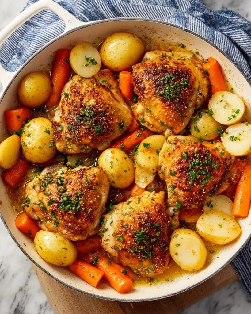 Sheet Pan Chicken and Potatoes with Carrots Recipe