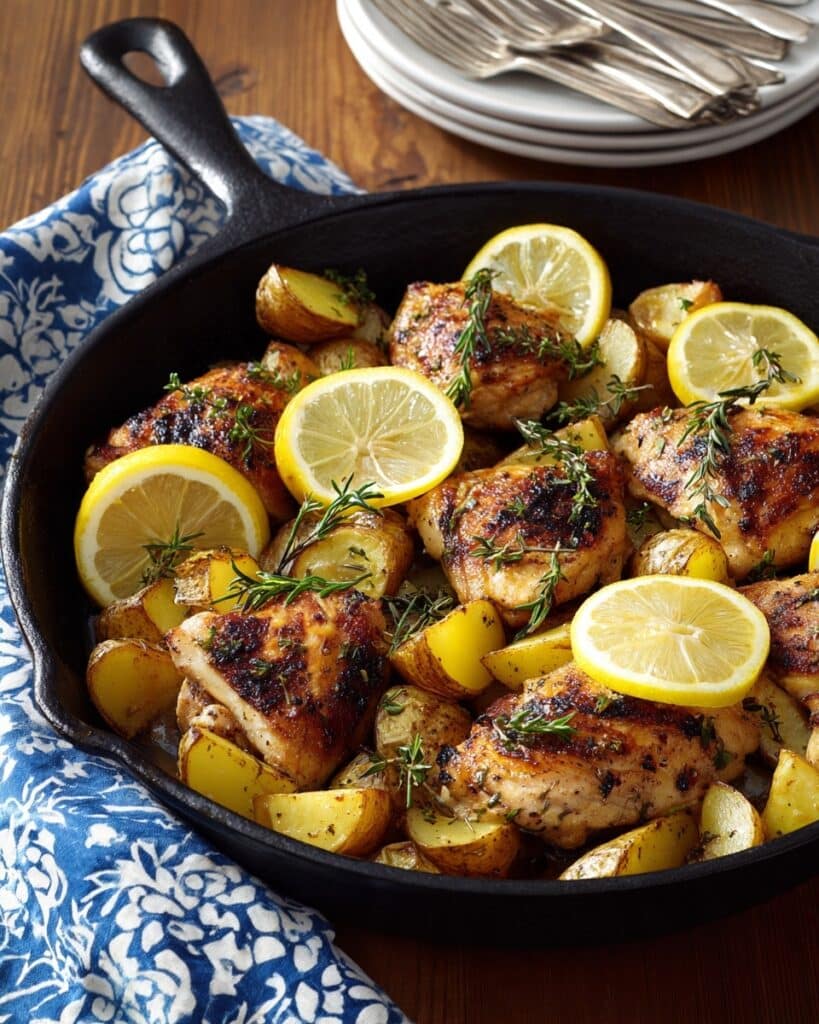 Lemon Garlic Chicken and Potatoes Recipe