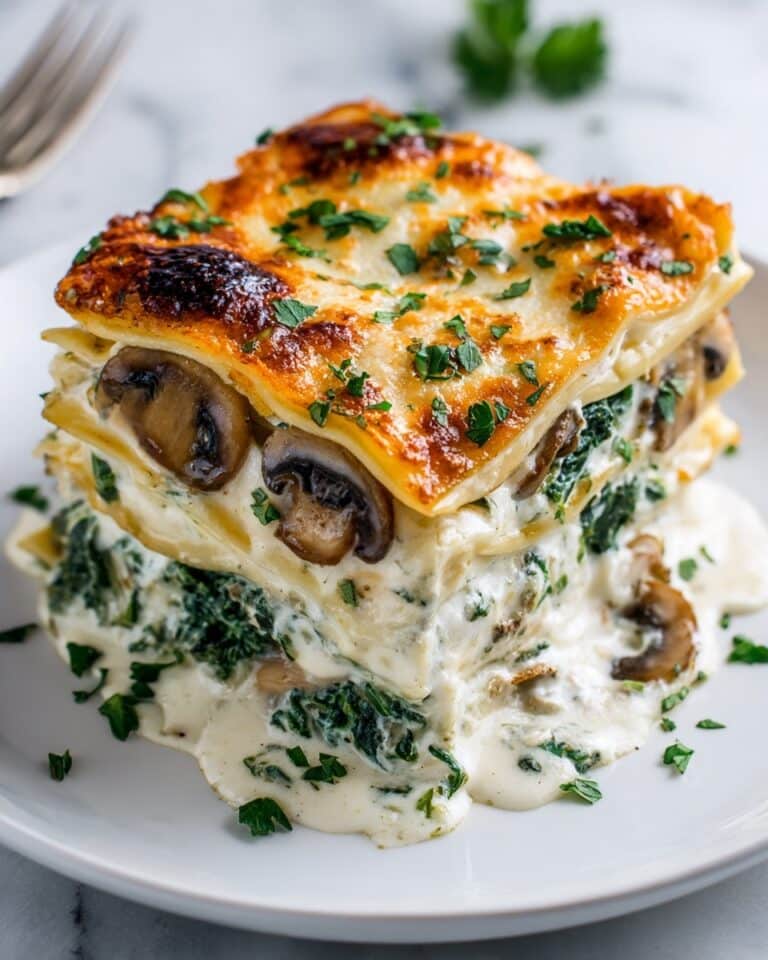 Creamy Spinach Mushroom Lasagna Recipe