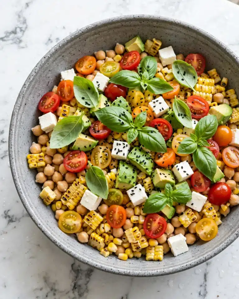 Corn, Tomato, and Avocado Chickpea Salad Recipe