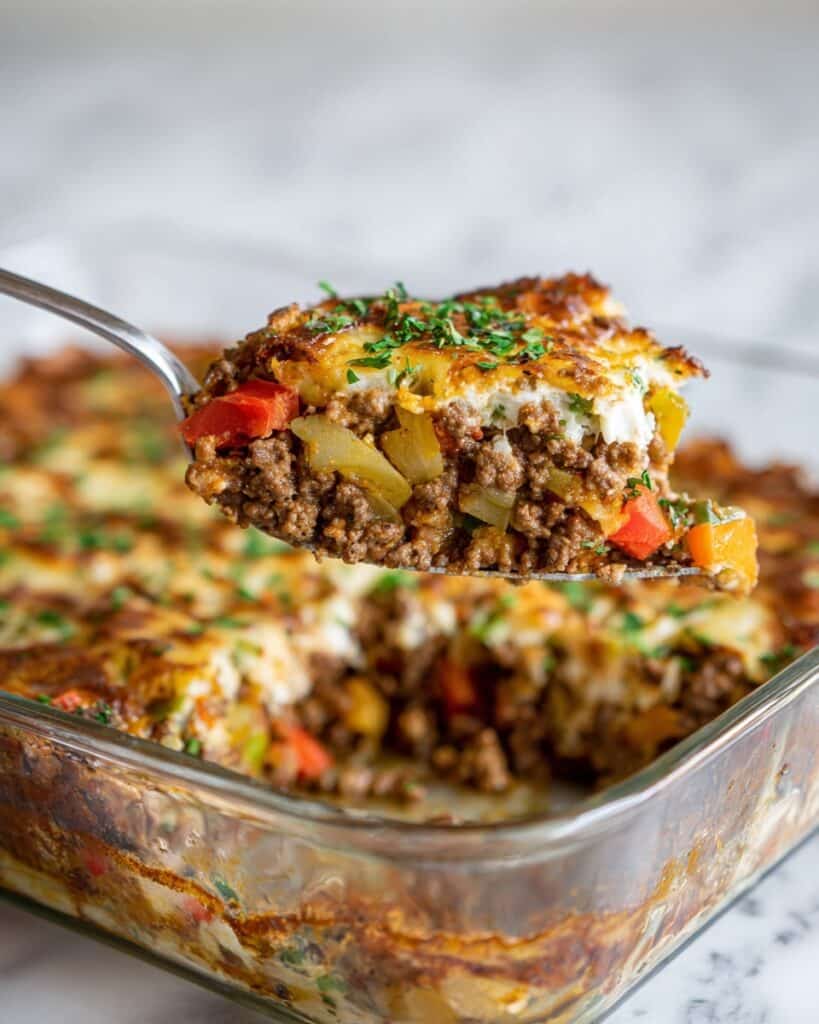 Southern Five Layer Beef Casserole Recipe