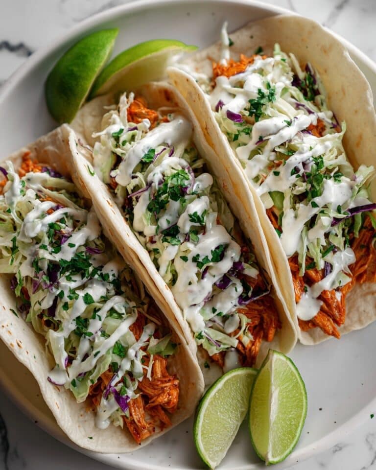 Spicy Shrimp Tacos with Garlic and Cilantro Lime Slaw Recipe