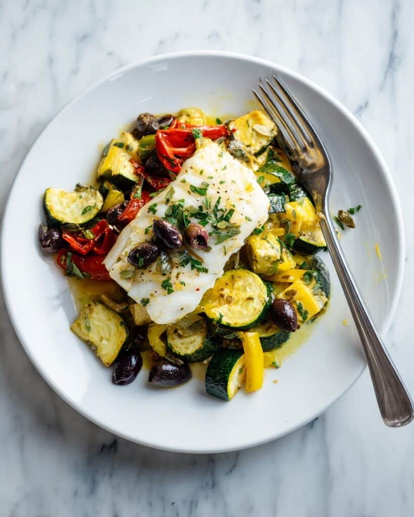 Baked Cod with Spring Vegetables Recipe