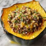 Avocado Black Bean Stuffed Acorn Squash Recipe