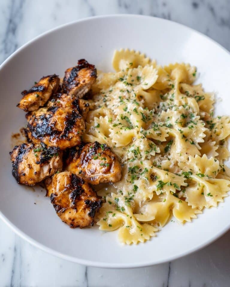 Garlic Butter Chicken Bites with Creamy Parmesan Pasta Recipe