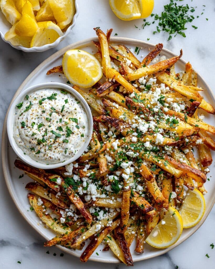 Greek Fries with Feta, Herbs, and Tzatziki Recipe