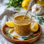 Homemade Greek Salad Dressing with Lemon, Oregano, and Olive Oil Recipe