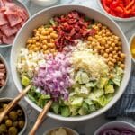 Italian Chopped Salad with Fresh Vegetables, Chickpeas, and Mozzarella Recipe