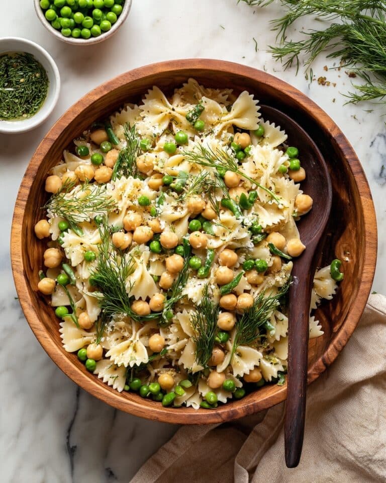 Green Pasta Salad with Edible Flowers and Lemon Herb Dressing Recipe
