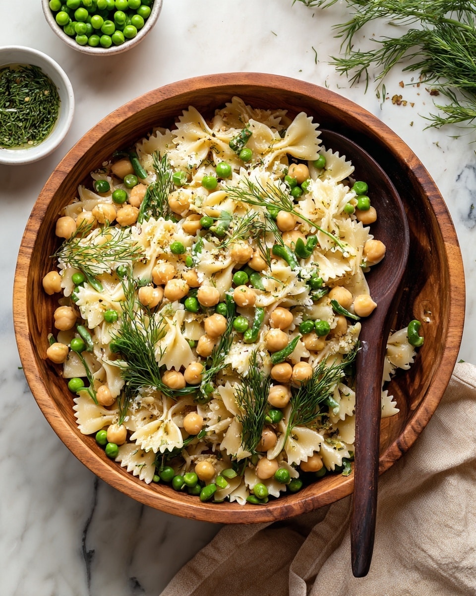 Green Pasta Salad with Edible Flowers and Lemon Herb Dressing Recipe