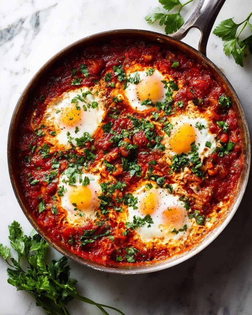 Shakshuka: Middle Eastern Baked Eggs in Spiced Tomato Sauce Recipe