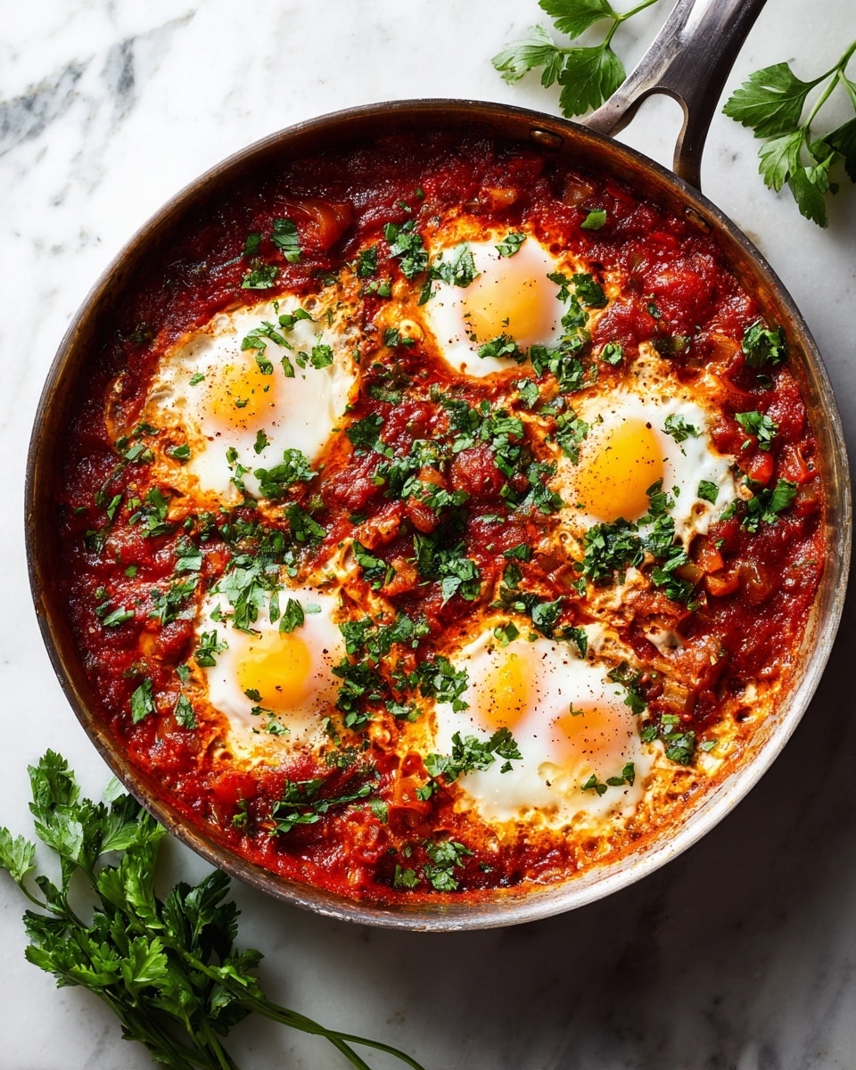 Shakshuka: Middle Eastern Baked Eggs in Spiced Tomato Sauce Recipe