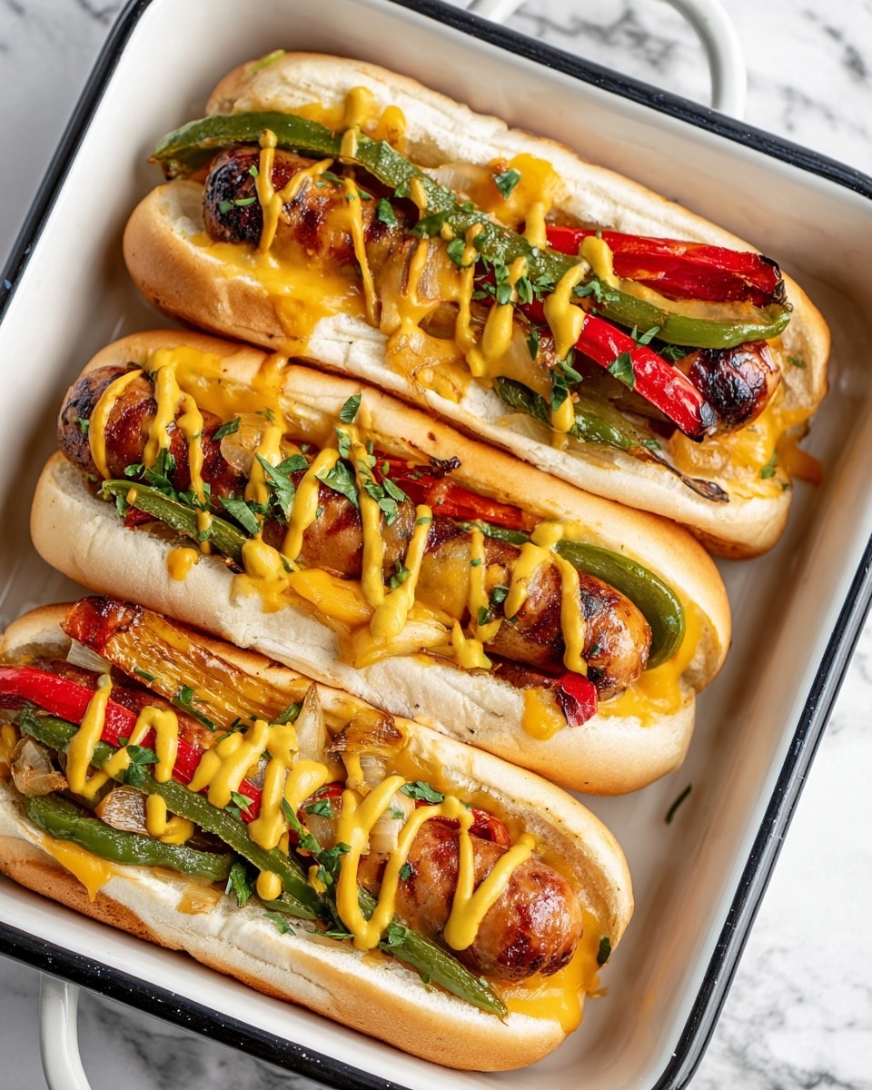 Brats with Peppers and Onions Recipe