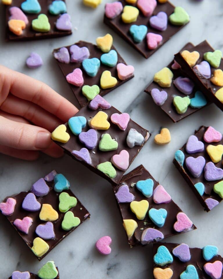 Valentine’s Day Chocolate Bark with Festive Sprinkles and Marshmallows Recipe