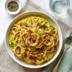 Creamy Avocado Carbonara with Smoked Beef Recipe