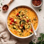 Vegan Chickpea Orzo Soup Recipe