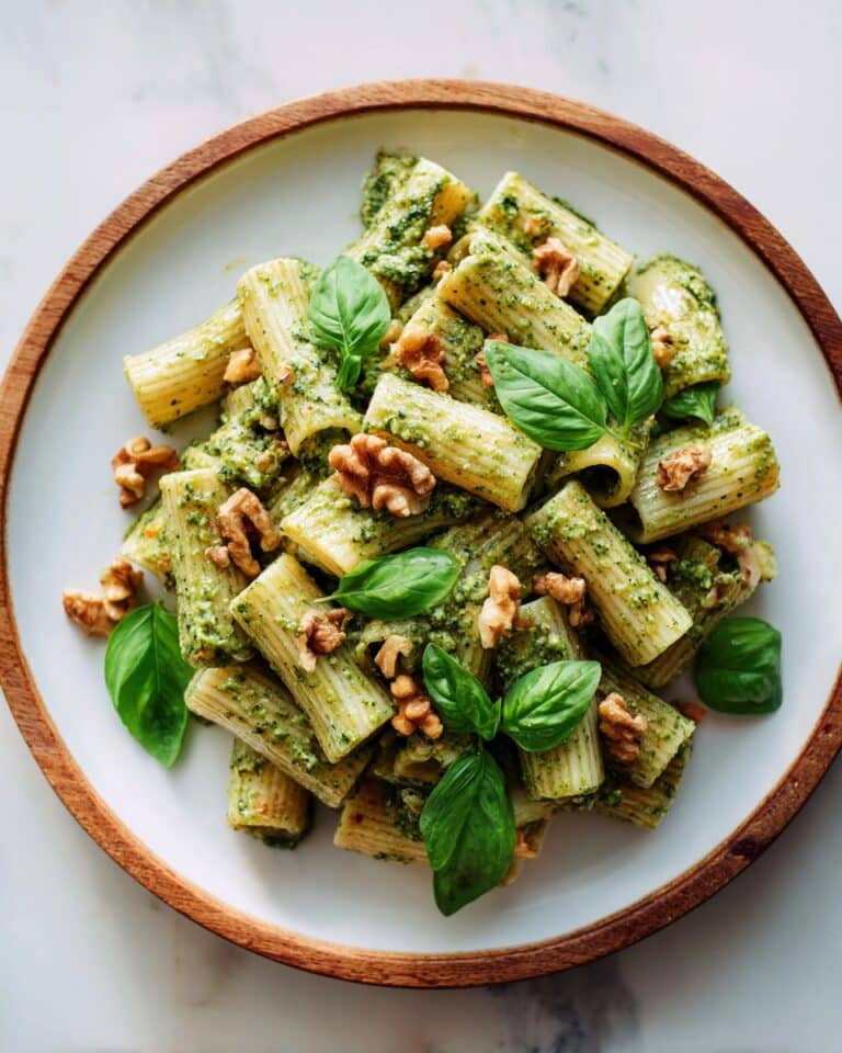 Pesto Rigatoni Pasta Salad with Parmesan Recipe