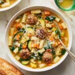 Summer Minestrone with Turkey Meatballs Recipe