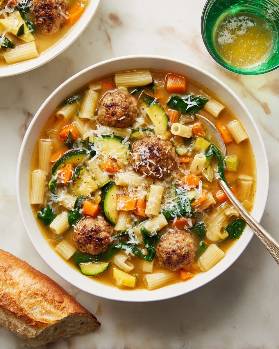 Summer Minestrone with Turkey Meatballs Recipe