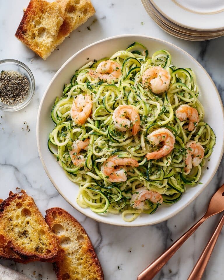 Zucchini Noodles with Garlic Shrimp Recipe