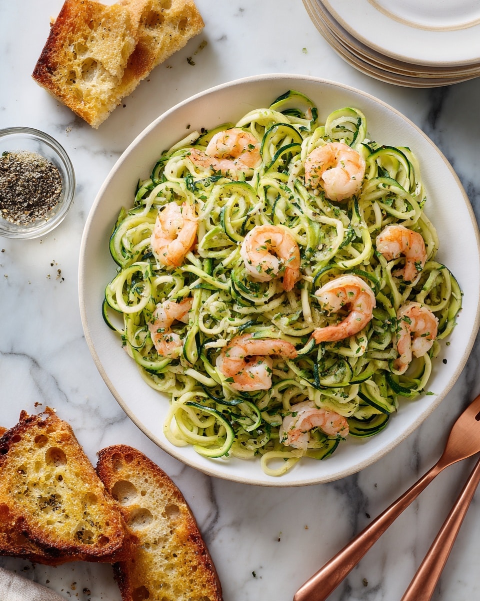 Zucchini Noodles with Garlic Shrimp Recipe