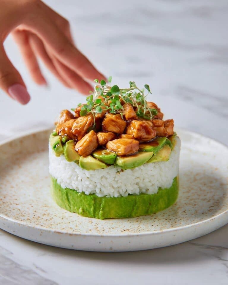 Zesty Lime Rice Stack with Avocado and Tofu Recipe