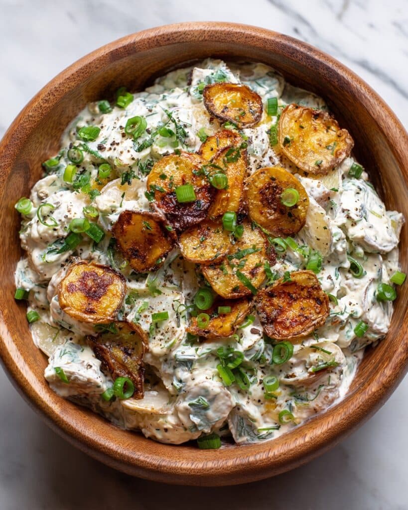 Viral Crispy Potato Salad with Garlic Recipe