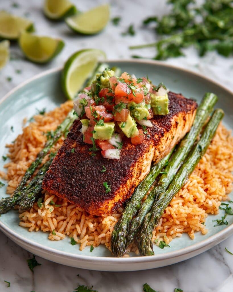 Cilantro Lime Salmon with Avocado Salsa Recipe