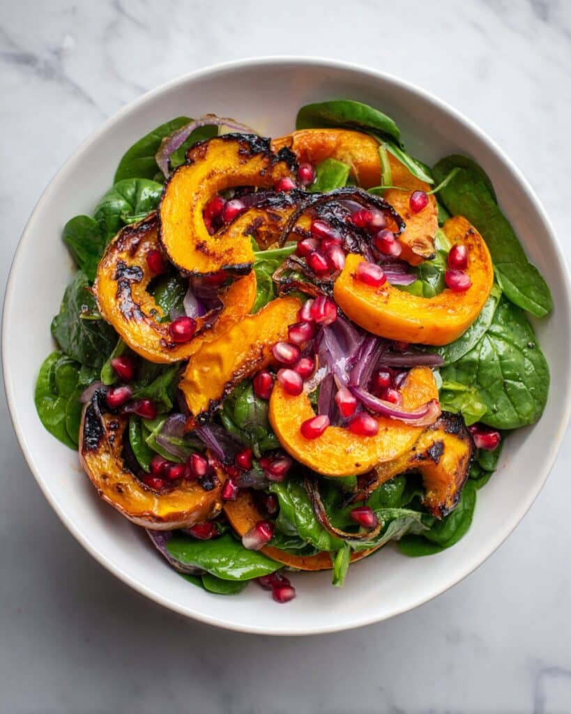Spinach Salad Stuffed Acorn Squash with Lemon Touch Recipe