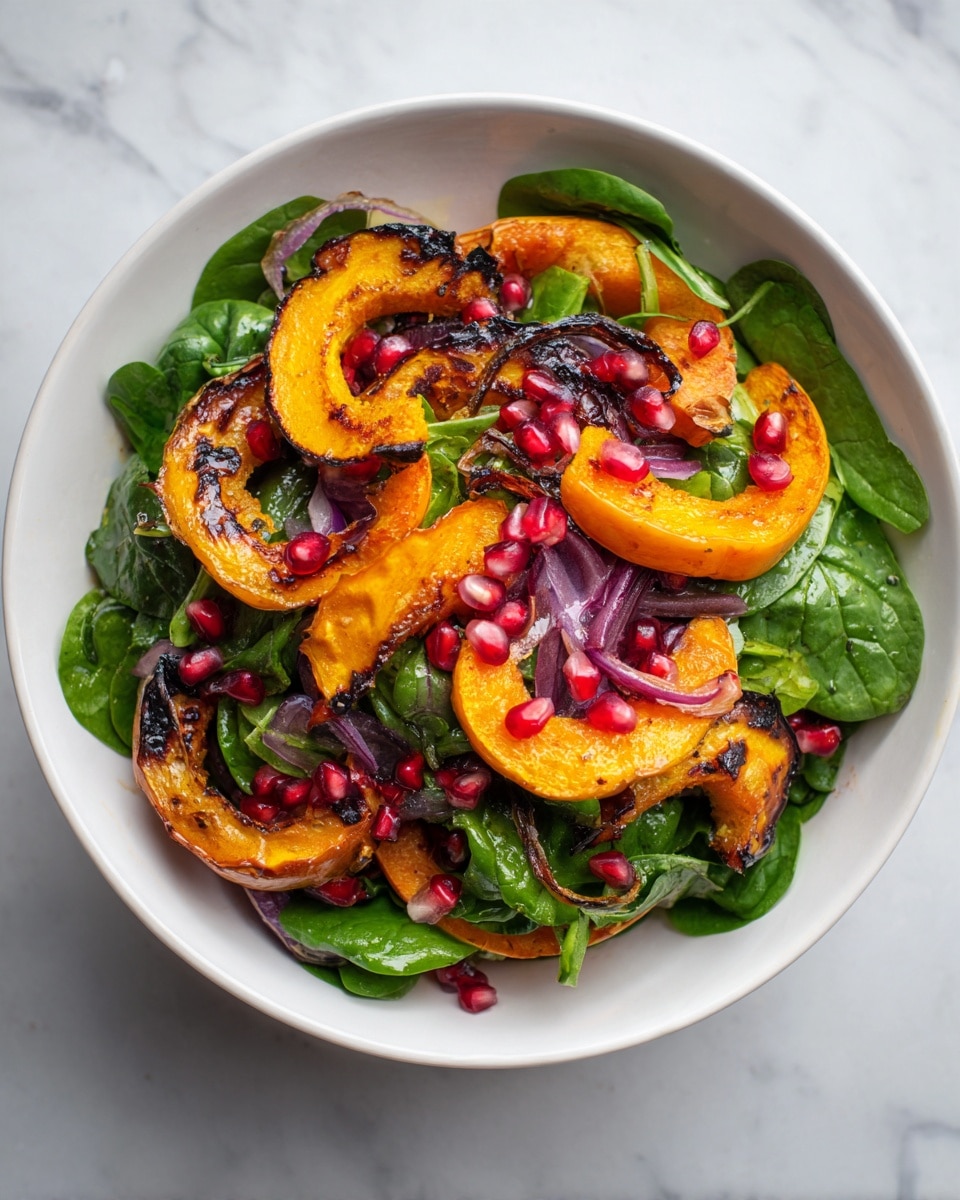 Spinach Salad Stuffed Acorn Squash with Lemon Touch Recipe